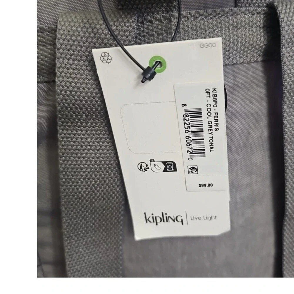 Kipling Gray Backpack Lightweight Compact Daypack Travel School Bag‎